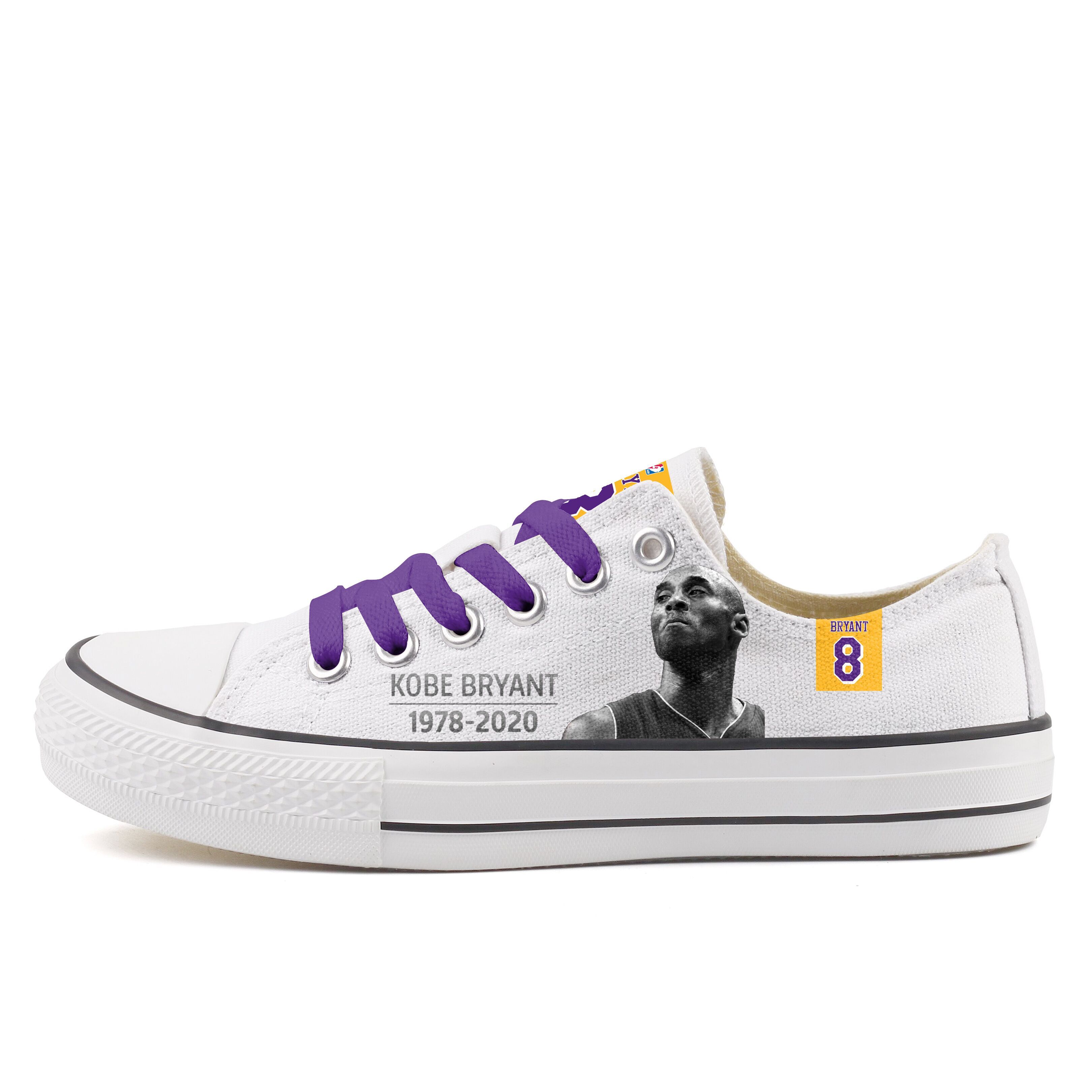 Women's and Youth Los Angeles Lakers Kobe Bryant Repeat Print Low Top Sneakers 003